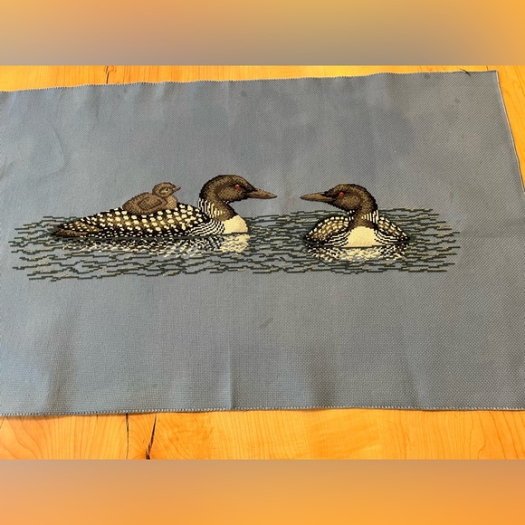 Cross stitch Loon piece - Picture 1 of 3